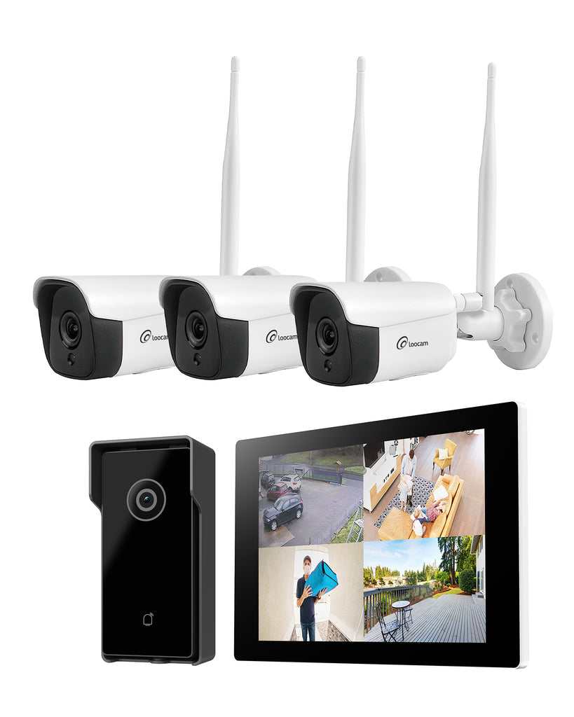 Loocam Wireless Security Camera System with 10.1 Inch Touchscreen