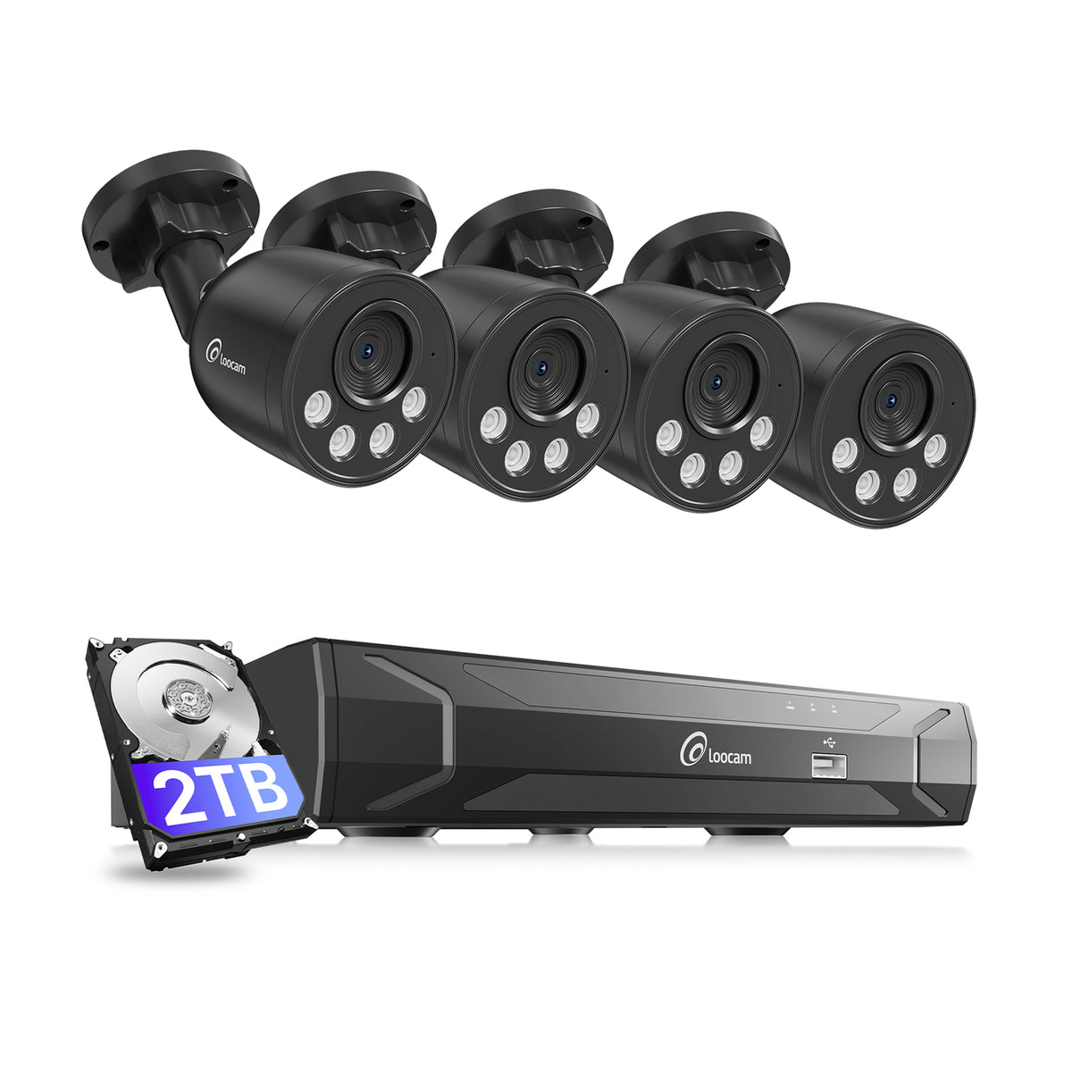 Loocam 4K Ultra HD 8-Channel 8MP PoE 2TB NVR Security Camera System wi ...
