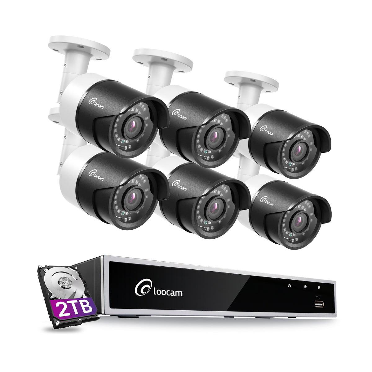 88029T5 - Loocam 1080P 8CH 6 Outdoor Camera Security Camera System with ...